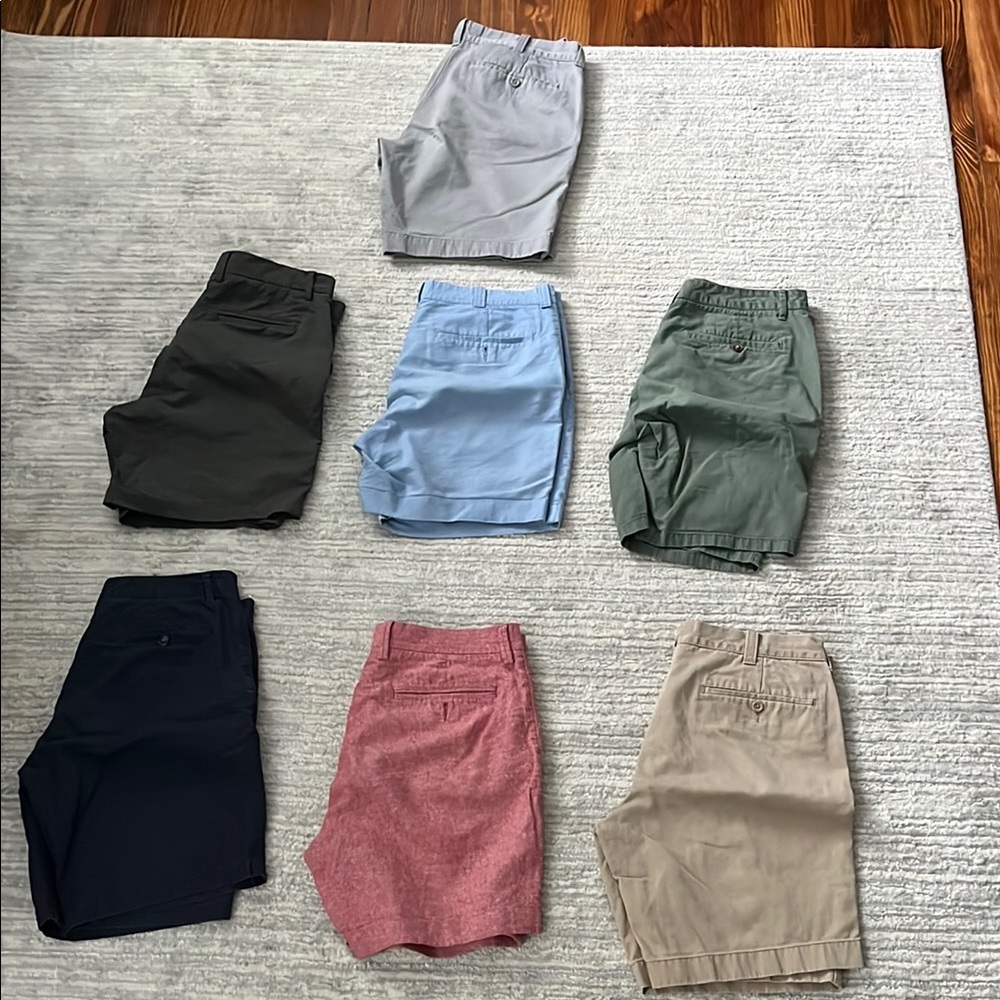 J. Crew, Bonobos, GAP Men's Flat Front Shorts - Gray, Blue, Green, Coral, Tan